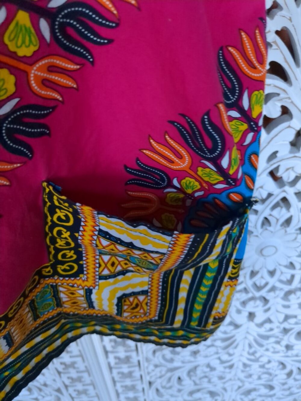 M 100% Cotton Colorful Short Sleeve Tunic with Two Pockets - Picture 3 of 13